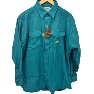 The Woodsman Chamois Shirt Mens XL Teal Button Up RENEGADES Vintage Deadstock